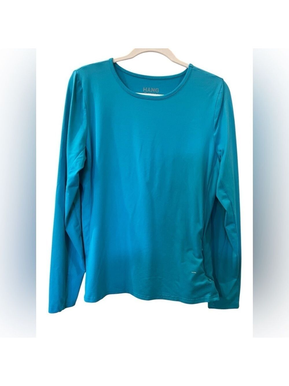 Hang Ten Women’s Shirt Blue Long Sleeve Activewear Top Zipper Pocket Size: Large